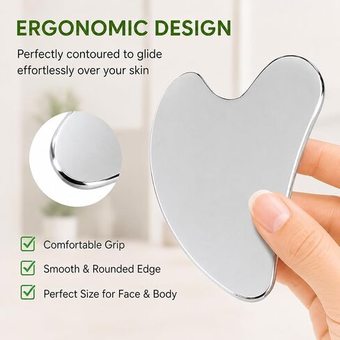 Ditind Stainless Steel Gua Sha Facial Tools, Rose Gold Gua Sha Tool, Stainless Steel Guasha Tool for Facial and Body SPA, Guasha Massage for Toxins Prevents Wrinkles and Body SPA Acupuncture Therapy in Kuwait