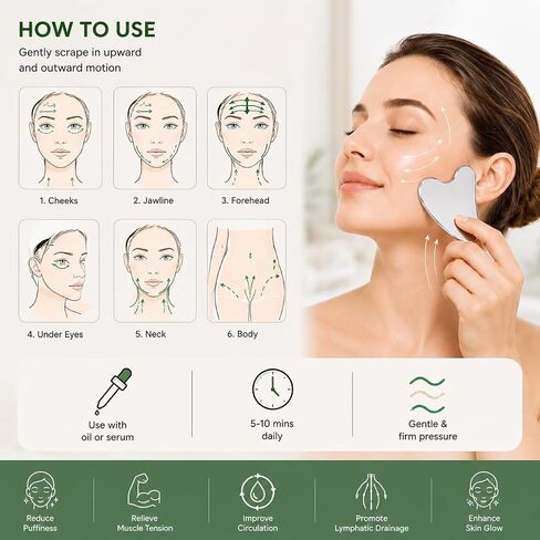 Ditind Stainless Steel Gua Sha Facial Tools, Rose Gold Gua Sha Tool, Stainless Steel Guasha Tool for Facial and Body SPA, Guasha Massage for Toxins Prevents Wrinkles and Body SPA Acupuncture Therapy in Kuwait