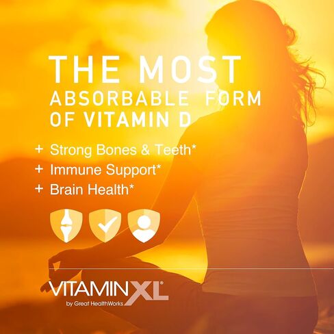 OmegaXL VitaminXL D3 High Potency Daily Vitamin D 5000 IU 125mcg Immune Support Supplement - Promotes Healthy Muscle Function & Strong Bones - Non-GMO, Gluten-Free - 30 Softgels in Kuwait