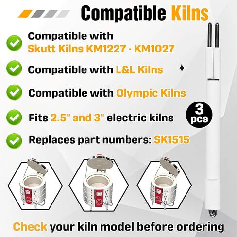 3 PCS Kiln Thermocouple Type K Compatible with Skutt KM1227 KM1027 SK1515 in Saudi Arabia