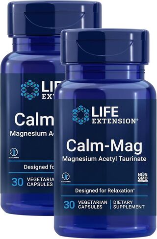 Life Extension Calm-Mag - Bioavailable Form of Magnesium Acetyl Taurinate Supplement for Relaxation and Stress Management - Gluten Free, Non-GMO, Vegetarian - 30 Capsules in Saudi Arabia