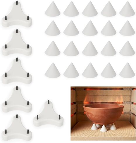 10 Pack 1 Inch Kiln Stilts Pottery 3-Point Ceramic Stilts with Metal Tips Tripod Kiln Stilt Tools for Pottery and Ceramics Firing in Saudi Arabia