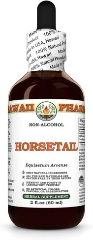 Horsetail Alcohol-Free Liquid Extract, Organic Horsetail (Equisetum arvense) Dried Herb Glycerite Hawaii Pharm Natural Herbal Supplement 2 oz in Kuwait