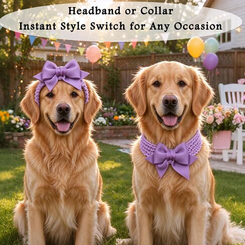 4 Pcs Dog Bowknot Headband & Collars Set, Stretch Bows Collar for Cat in Saudi Arabia
