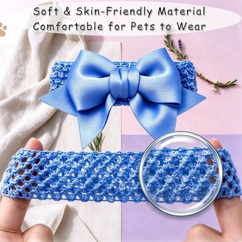 4 Pcs Dog Bowknot Headband & Collars Set, Stretch Bows Collar for Cat in Saudi Arabia
