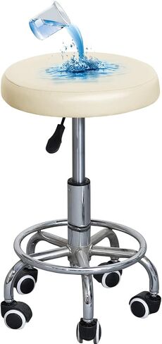 Stool Covers Round 2 Pack Bar Stool Covers Watedrproof PU Stool Slipcover with Elastic Stool Cushion Round Bar Stool Seat Covers for Bar Round Chair in Kuwait