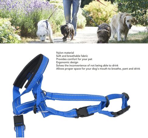 Dog Collar Dog Halter Collars Headcollars with Safety Strap, Pet Headcollar Stops Pets from Pulling for Outdoor Walk (XL) in Kuwait