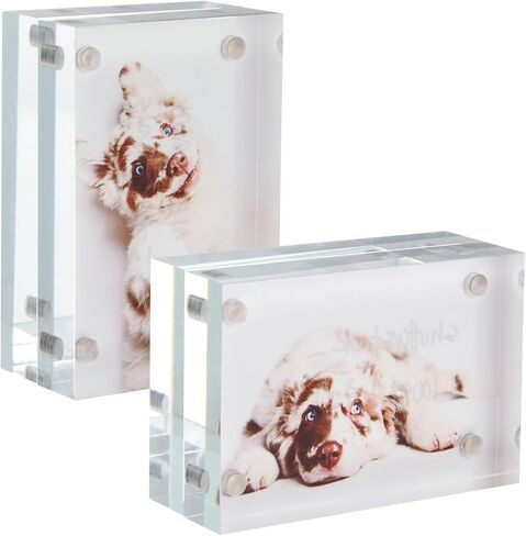 Juvale 2 Pack Acrylic Picture Frames 2x3, Mini Wallet Size for Photos, Tabletop, Desktop in Kuwait