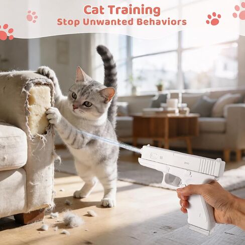 2 Pack Squirt Spray for Cats Dogs Training Squirt for Cats Deterrent Water Spray Pistols for Dogs Pets Training, Detachable Water Tank Design for Reduced Leaks(White in Kuwait