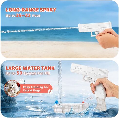 2 Pack Squirt Spray for Cats Dogs Training Squirt for Cats Deterrent Water Spray Pistols for Dogs Pets Training, Detachable Water Tank Design for Reduced Leaks(White in Kuwait