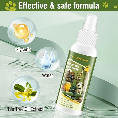 2 PCS Pet Anti-Chew Bitter Spray 100ml, No Chew Deterrent for Dogs & Cats, Stop Chewing Scratching Marking, Natural Plant-Based Formula, Safe for Furniture & Pets, Indoor Outdoor Use in Saudi Arabia