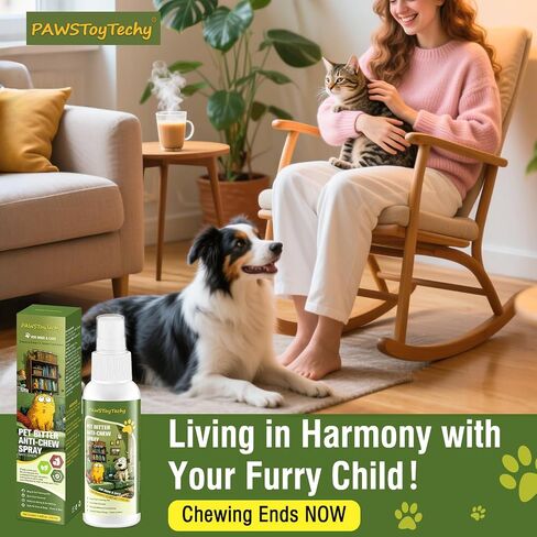 2 PCS Pet Anti-Chew Bitter Spray 100ml, No Chew Deterrent for Dogs & Cats, Stop Chewing Scratching Marking, Natural Plant-Based Formula, Safe for Furniture & Pets, Indoor Outdoor Use in Saudi Arabia