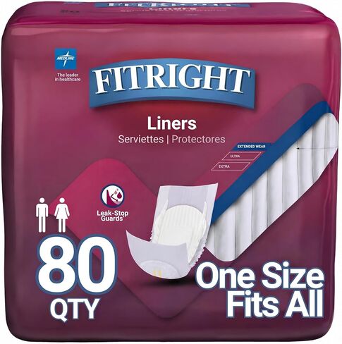 FitRight Restore Incontinence Liners, Maximum Absorbency, 13" x 30", 20 Count (Pack of 4) in Saudi Arabia