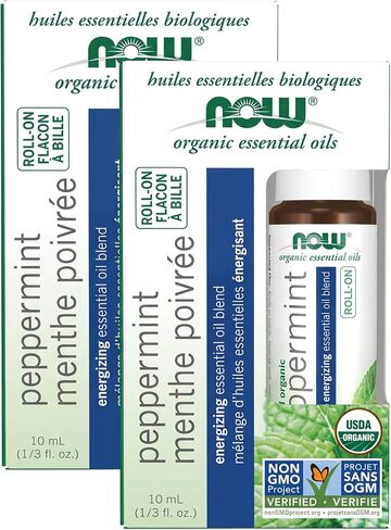 NOW Essential Oils, Lavender Roll-On, Certified Organic, Calming Blend, Steam Distilled, Topical Aromatherapy, 10-mL in Kuwait
