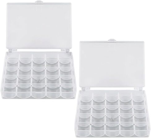 25 Slots Bobbin Box, Transparent Sewing Bobbin Organizer Storage Case in Saudi Arabia