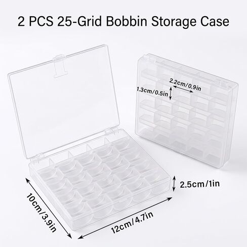 25 Slots Bobbin Box, Transparent Sewing Bobbin Organizer Storage Case in Saudi Arabia