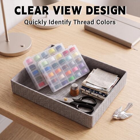 25 Slots Bobbin Box, Transparent Sewing Bobbin Organizer Storage Case in Saudi Arabia