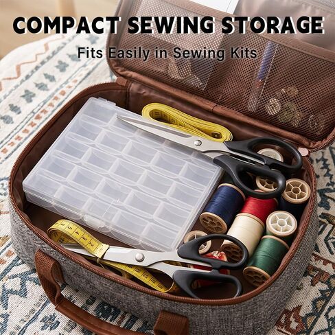 25 Slots Bobbin Box, Transparent Sewing Bobbin Organizer Storage Case in Saudi Arabia