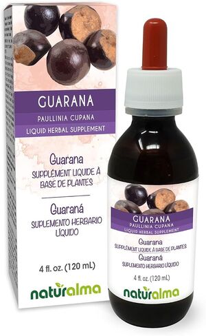 صبغة بذور Naturalma Guarana (Paullinia cupana) الخالية من الكحول، 4 أوقية سائلة، مستخلص في قطرات | مكمل عشبي | نباتي | منتج إيطاليا in Kuwait