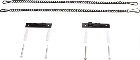 Bieye a Pair of Metal Chains with Wall Mounted Hooks for Tiffany Style Stained Glass Window Panel Hangings, 17.7 inches Long, Black Nickel Plating, chain002 in Kuwait