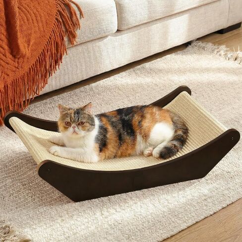 Zakkart Sisal 2-in-1 Cat Scratcher & Lounging Bed (Dark Stained, L) in Saudi Arabia