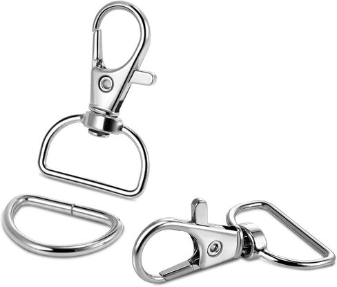 120pcs 1/2" Keychain Clip Hooks with D Ring, Metal Swivel Snap Hooks Swivel Lobster Claw Clasp for Hang Home Keyring Purse Hardware Pet Collar Clip Paracord Keychain Lanyard DIY Craft Sewing Project in Saudi Arabia
