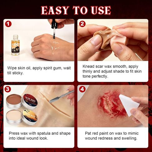 Halloween SFX Makeup Kit 24pcs for Adults Zombie Vampire Cosplay in Saudi Arabia