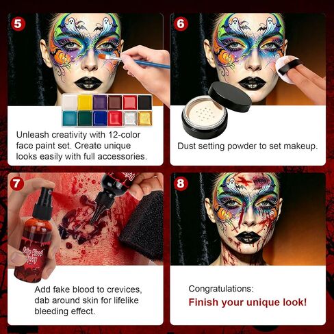 Halloween SFX Makeup Kit 24pcs for Adults Zombie Vampire Cosplay in Saudi Arabia
