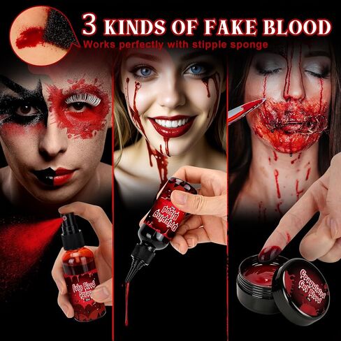 Halloween SFX Makeup Kit 24pcs for Adults Zombie Vampire Cosplay in Saudi Arabia
