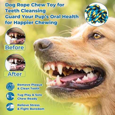 Norvy 40 Inch Dog Rope Toy for Aggressive Chewers, Heavy Duty Tug of War Chew Toy with Closed Double Loop Handles and 6 Knots, Durable Cotton Dog Rope Toys for Large Dogs Puppy Teething in Saudi Arabia