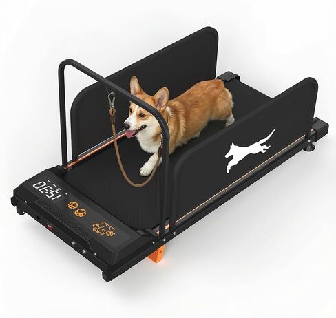 2.5HP Quiet Dog Treadmill for Small Medium Dogs, 220LBS Indoor Pet Running Machine, Removable Side Panel & Armrest, Dual-Use Portable Foldable Fitness Treadmill for Pets & Home Workout in Kuwait