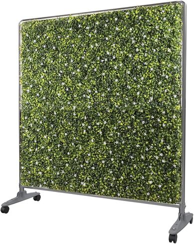 E&K H60xW40 inches Movable Privacy Hedge Fence Artificial Faux Grass Room Space Divider Boxwood Backdrops Stand Decor with Wheels in Kuwait