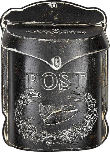 Creative Co-Op Aqua Embossed Tin Post Box with Distressed Finish in Kuwait