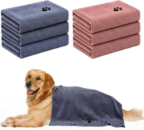 2 Pack Microfiber Dog Towels for Drying Dogs, Super Absorbent and Soft in Kuwait