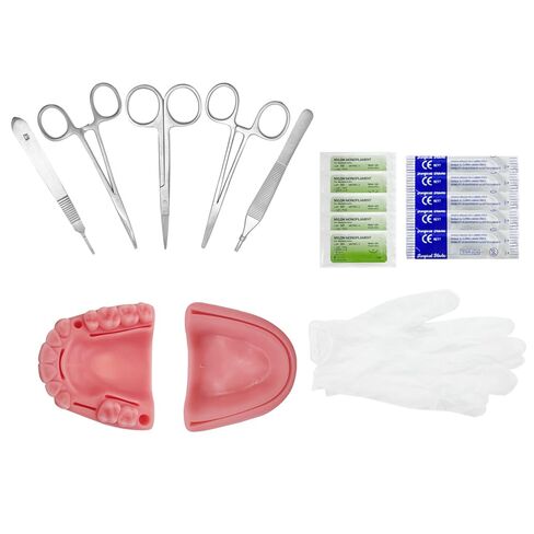 Suture Practice Kit, YOUYA DENTAL Oral Suture Kit for Suture Training for Dental Medical, 14 Piece Including Soft Silicone Bionic Oral Multiple Wound Types, 2 Differenent Oral Suture Pads for Dentist in Kuwait