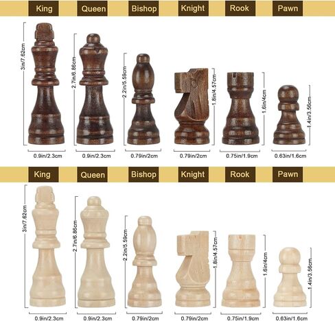 Magnetic Wooden Chess Set for Adults Kids 15'' Chess Board with Handmade Pieces, Folding Portable Travel Unique Chess Sets Game for Tournament Professional Beginner in Kuwait