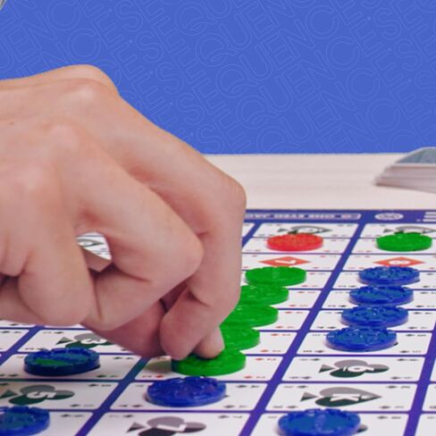 SEQUENCE- Original SEQUENCE Game with Folding Board, Cards and Chips by Jax ( Packaging may Vary ) White, 10.3" x 8.1" x 2.31" in Kuwait