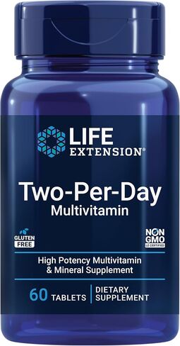 Life Extension Two-Per-Day Multivitamin - for Heart, Brain, Blood Vessel & Cellular Health – Essential Vitamins & Minerals for Well-Being - Two Per Day - Gluten-Free – Non-GMO – 60 Capsules in Saudi Arabia