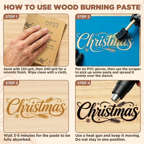Wood Burning Paste Kit, 3.5OZ Wood Burning Gel with Beeswax Foam Brush in Kuwait