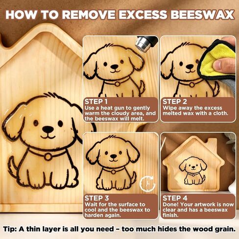 Wood Burning Paste Kit, 3.5OZ Wood Burning Gel with Beeswax Foam Brush in Kuwait