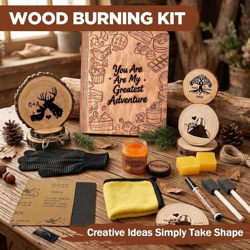 Wood Burning Paste Kit, 3.5OZ Wood Burning Gel with Beeswax Foam Brush in Kuwait