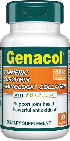 Genacol Turmeric Curcumin Collagen Supplement Enhanced Absorption with 95% Curcuminoids, Black Pepper & AminoLock Colageno | Supports Healthy Joints | 90 Capsules in Kuwait