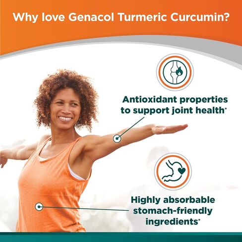 Genacol Turmeric Curcumin Collagen Supplement Enhanced Absorption with 95% Curcuminoids, Black Pepper & AminoLock Colageno | Supports Healthy Joints | 90 Capsules in Kuwait