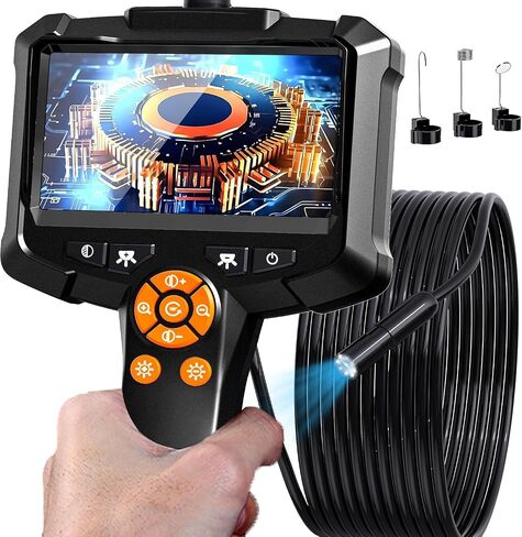 Daxiongmao Borescope، كاميرا منظار 4.3 بوصة مع ضوء، منظار داخلي مقاوم للماء IP67، كاميرا فحص 1080 HD، كاميرا بوريسكوب مع ضوء، كاميرا ثعبان، كاميرا منظار 16.5 قدم، أدوات للرجال in Kuwait
