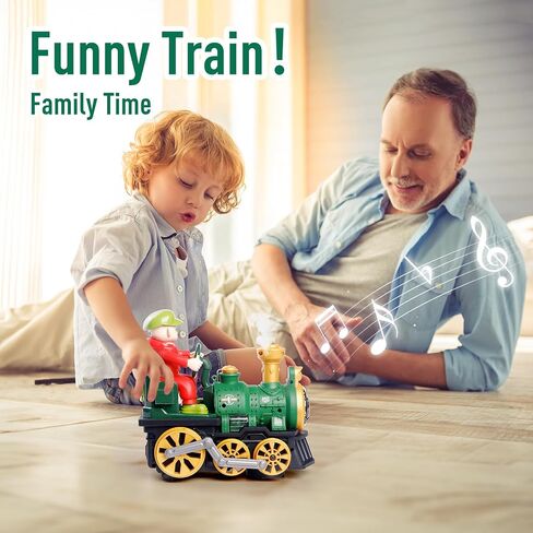 Electric Train Toy for Toddlers with Steam, Lights, Sound and Bump and Go in Saudi Arabia
