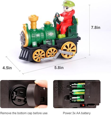 Electric Train Toy for Toddlers with Steam, Lights, Sound and Bump and Go in Saudi Arabia