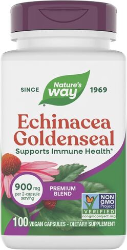 Nature's Way Premium Blend Echinacea Goldenseal 900 mg per serving 100 Vcaps in Saudi Arabia