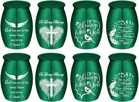 Color Small Urns for Ashes - Set of 8，Aluminium Mini Urns, Cremation Urns for Human/Pet Ashes, Ashes Holder, Small Keepsake urns-Memorial Urn (8Pcs -Urn) in Kuwait