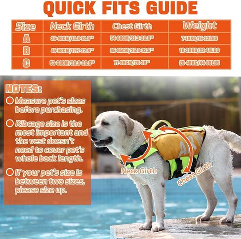 Dog Life Jacket, Adjustable Reflective Vest-Orange, Size A in Saudi Arabia