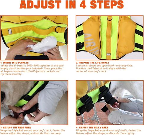 Dog Life Jacket, Adjustable Reflective Vest-Orange, Size A in Saudi Arabia